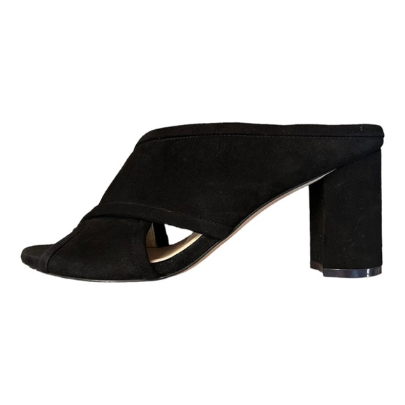 STUART WEITZMAN Suede Criss-Cross Block Heel Mule Sandals Size 7.5 - Picture 2 of 13
